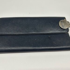 Salvatore Ferragamo Wallet Gancini Long Leather Women's Navy